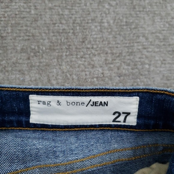 Rag & Bone 10 Inch Ankle Skinny‎ Jeans Womens 27 Blue Raw Released Hem Denim - Picture 11 of 16